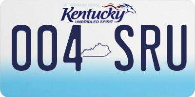 KY license plate 004SRU