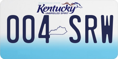 KY license plate 004SRW