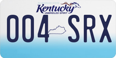 KY license plate 004SRX