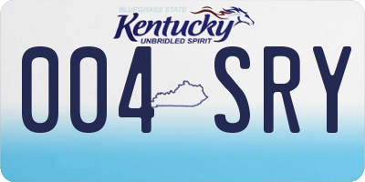 KY license plate 004SRY