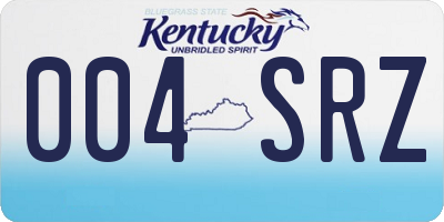 KY license plate 004SRZ
