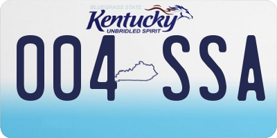 KY license plate 004SSA