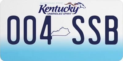 KY license plate 004SSB