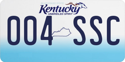 KY license plate 004SSC