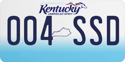 KY license plate 004SSD