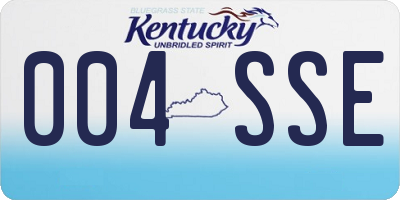 KY license plate 004SSE