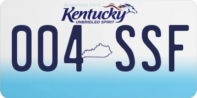 KY license plate 004SSF