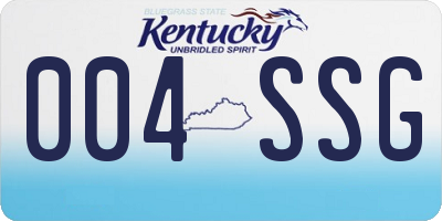 KY license plate 004SSG