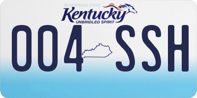 KY license plate 004SSH