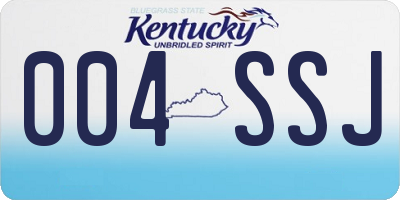 KY license plate 004SSJ