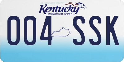KY license plate 004SSK