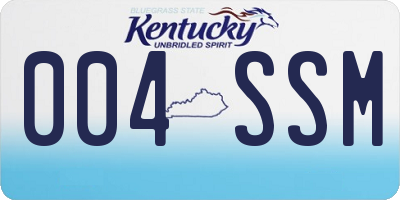 KY license plate 004SSM