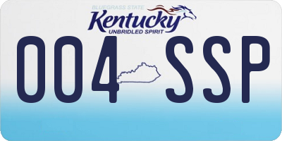 KY license plate 004SSP