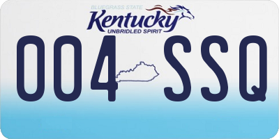 KY license plate 004SSQ