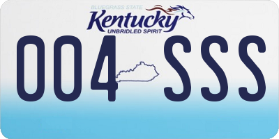 KY license plate 004SSS