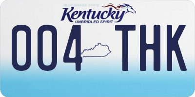KY license plate 004THK