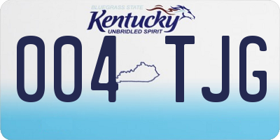KY license plate 004TJG