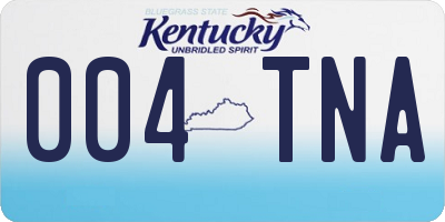 KY license plate 004TNA