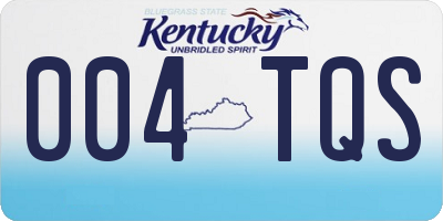 KY license plate 004TQS