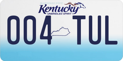 KY license plate 004TUL