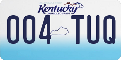 KY license plate 004TUQ