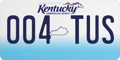KY license plate 004TUS
