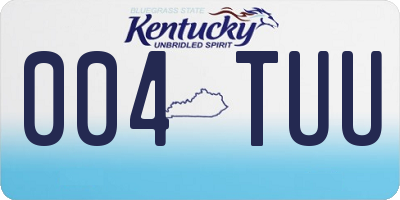 KY license plate 004TUU