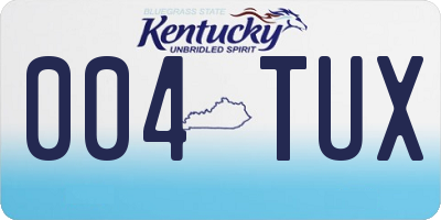 KY license plate 004TUX