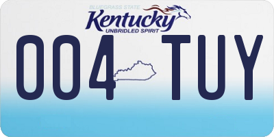 KY license plate 004TUY