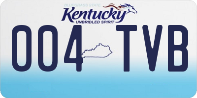 KY license plate 004TVB