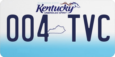 KY license plate 004TVC