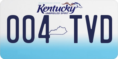 KY license plate 004TVD