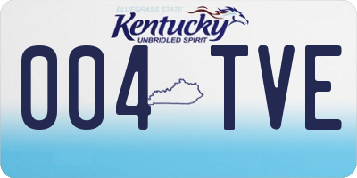 KY license plate 004TVE