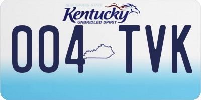 KY license plate 004TVK