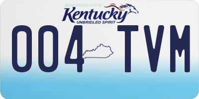 KY license plate 004TVM
