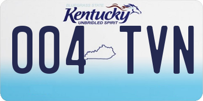 KY license plate 004TVN