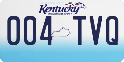 KY license plate 004TVQ