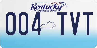 KY license plate 004TVT