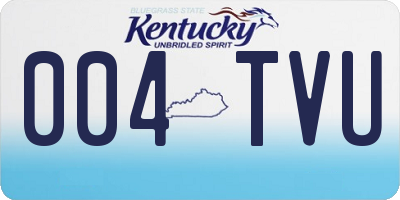 KY license plate 004TVU