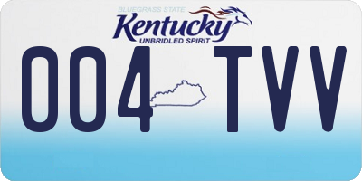 KY license plate 004TVV