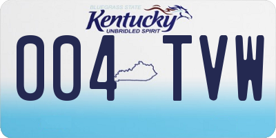 KY license plate 004TVW