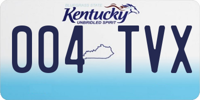 KY license plate 004TVX