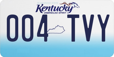 KY license plate 004TVY