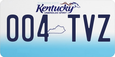 KY license plate 004TVZ