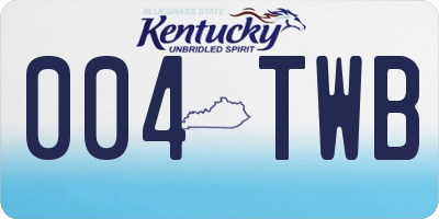 KY license plate 004TWB