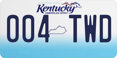 KY license plate 004TWD