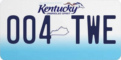 KY license plate 004TWE