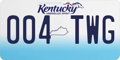 KY license plate 004TWG