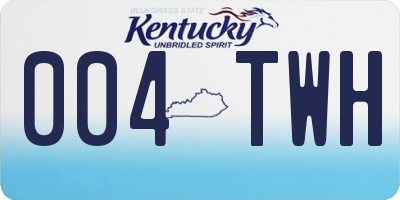 KY license plate 004TWH