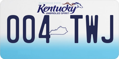 KY license plate 004TWJ